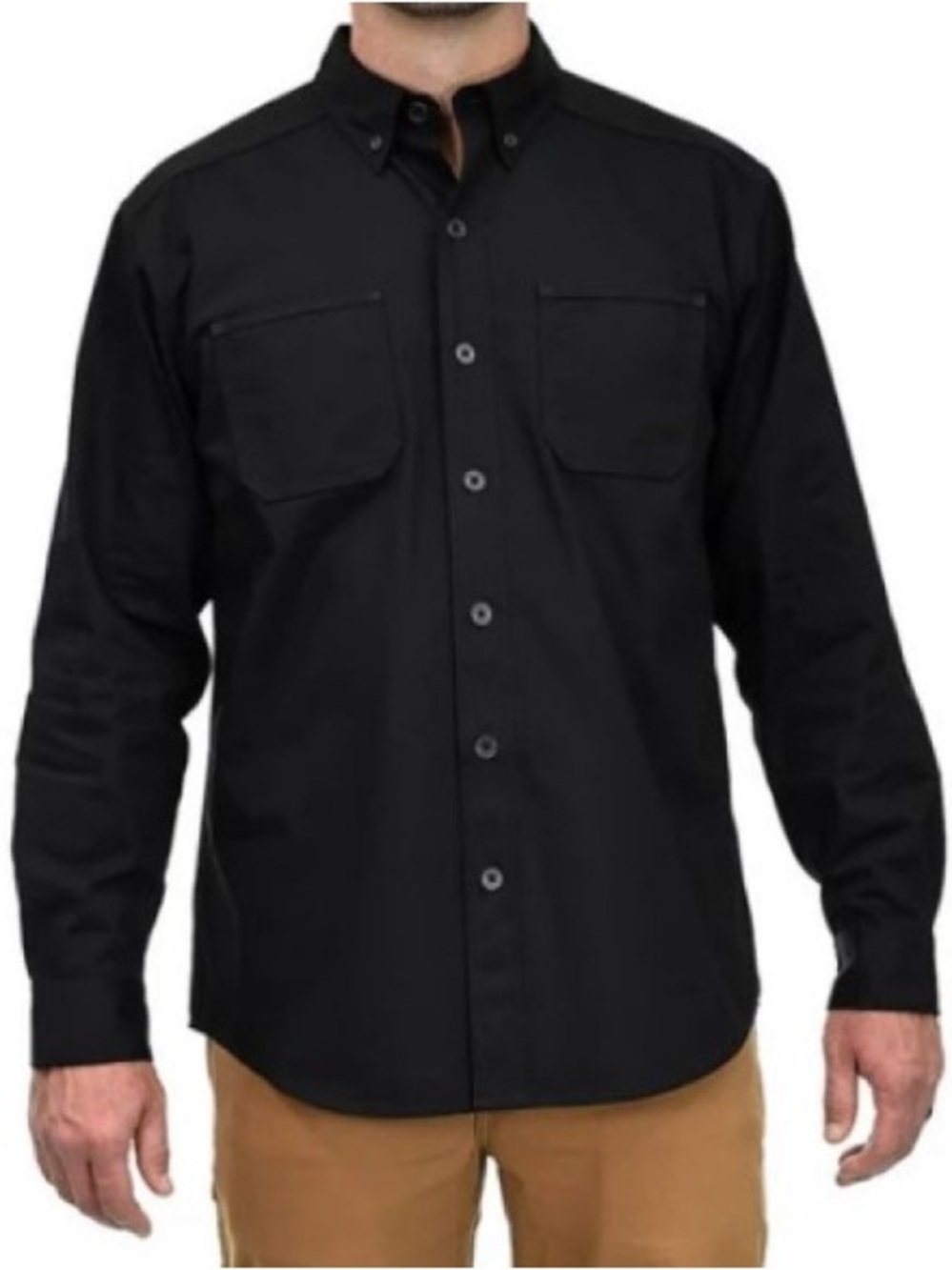 Ridgecut YMW-11151 GY Men's Long-Sleeve Ultra Work Shirt Black 2XL.